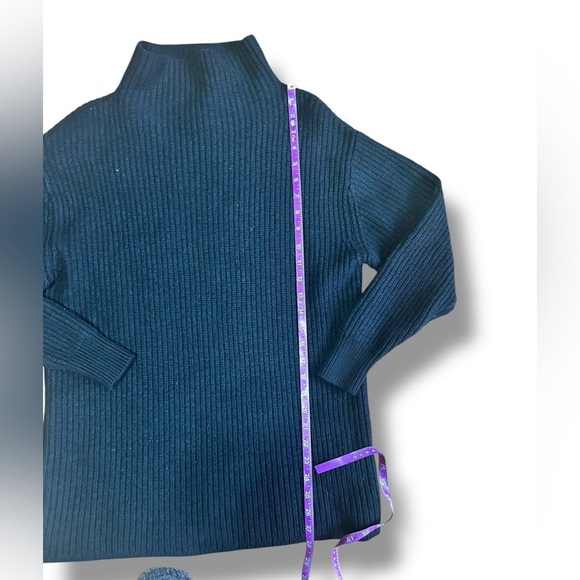 Aritzia Wilfred 100% merino wool mock neck sweater black ribbed heavy knit Sz sm - Picture 5 of 7